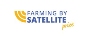 Logo with text "Farming by Satellite Prize" in blue and yellow.