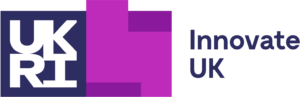 UKRI and Innovate UK logos in purple and blue text on a white background.