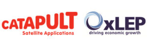 Logos for Catapult Satellite Applications and OxLEP with respective taglines.