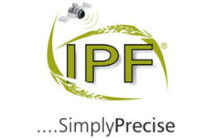 Logo with a satellite and green leaves encircling "IPF." Text below reads "... Simply Precise.