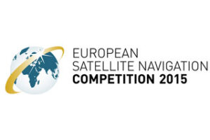 Logo of European Satellite Navigation Competition 2015 with a globe and text.