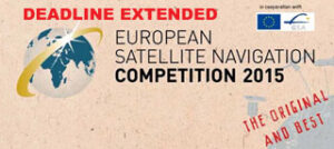 Banner for European Satellite Navigation Competition 2015, featuring text "Deadline Extended" and logos.