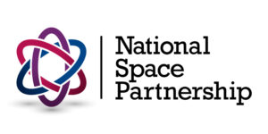 Logo with an interlocking multicolored design and the text "National Space Partnership" to the right.