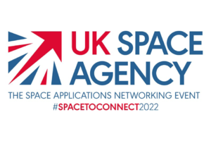 UK Space Agency logo with "The Space Applications Networking Event #SpaceToConnect2022" text.