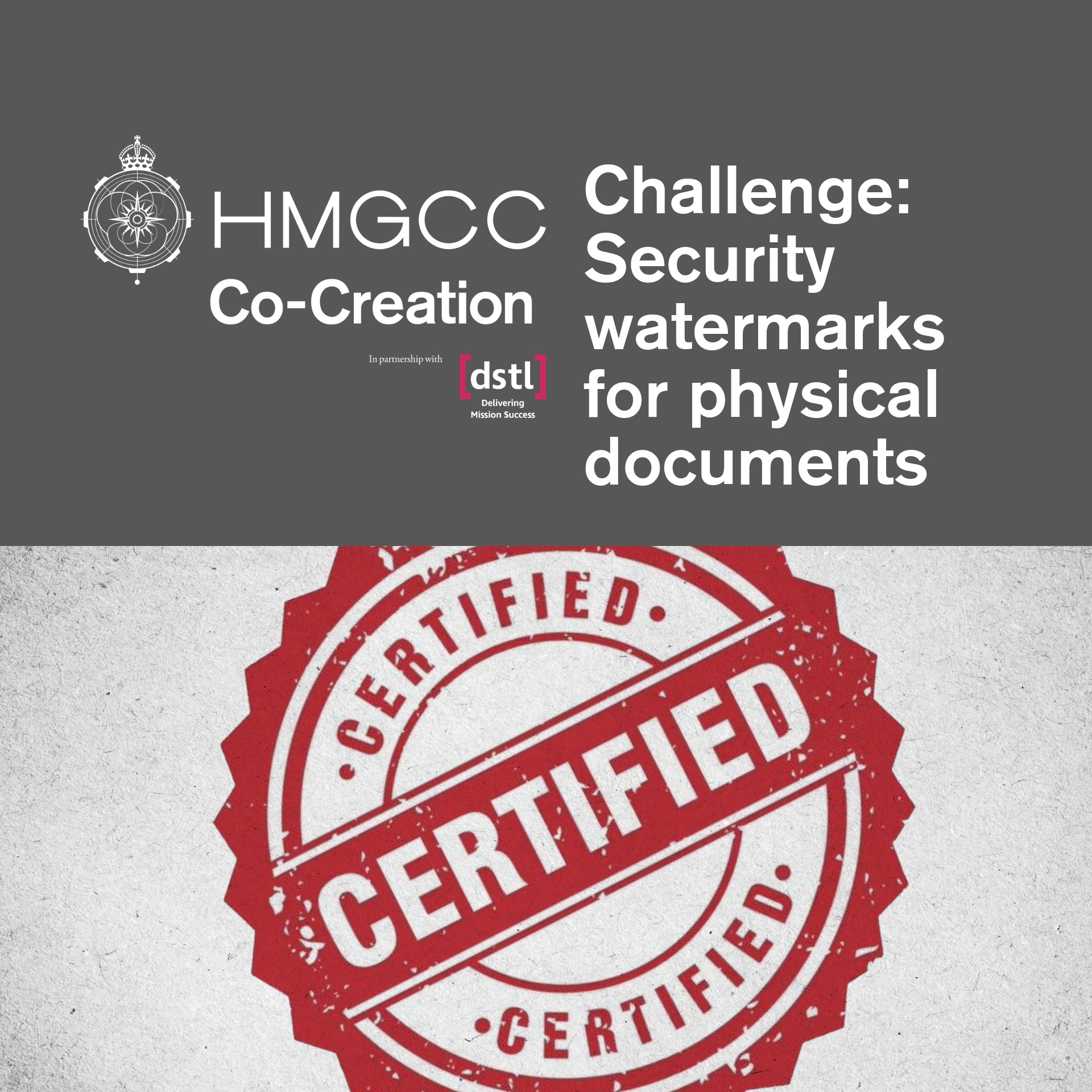 HMGCC Co-Creation Challenge: Security Watermarks for Physical Documents